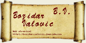 Božidar Valović vizit kartica